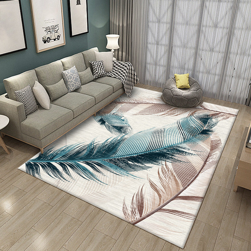 Luxe Living Room Rug Multi Color Plant Indoor Rug Synthetics Easy Care Machine Washable Carpet Navy Clearhalo 'Area Rug' 'Rug' 2227487