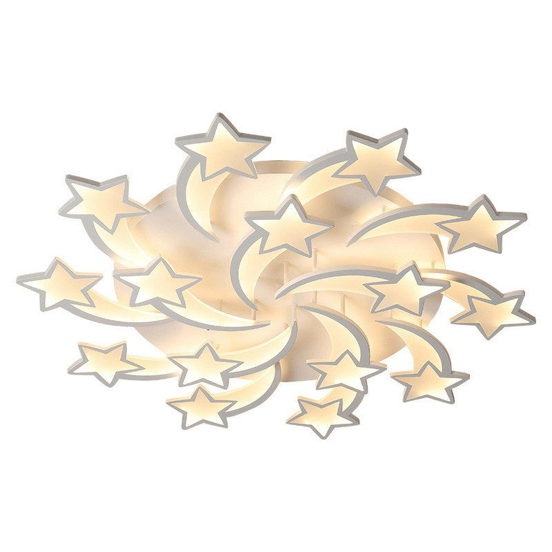 Swirling Star Acrylic Ceiling Mounted Light Minimalist White LED Semi Flush Mount for Living Room Clearhalo 'Ceiling Lights' 'Close To Ceiling Lights' 'Close to ceiling' 'Semi-flushmount' Lighting' 2228173