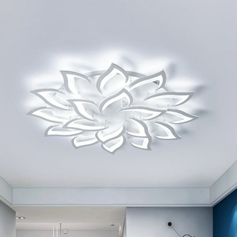 Blossom Acrylic Flush Mount Light Contemporary White LED Semi Flush Ceiling Light for Living Room 18 White Third Gear Clearhalo 'Ceiling Lights' 'Close To Ceiling Lights' 'Close to ceiling' 'Semi-flushmount' Lighting' 2228212