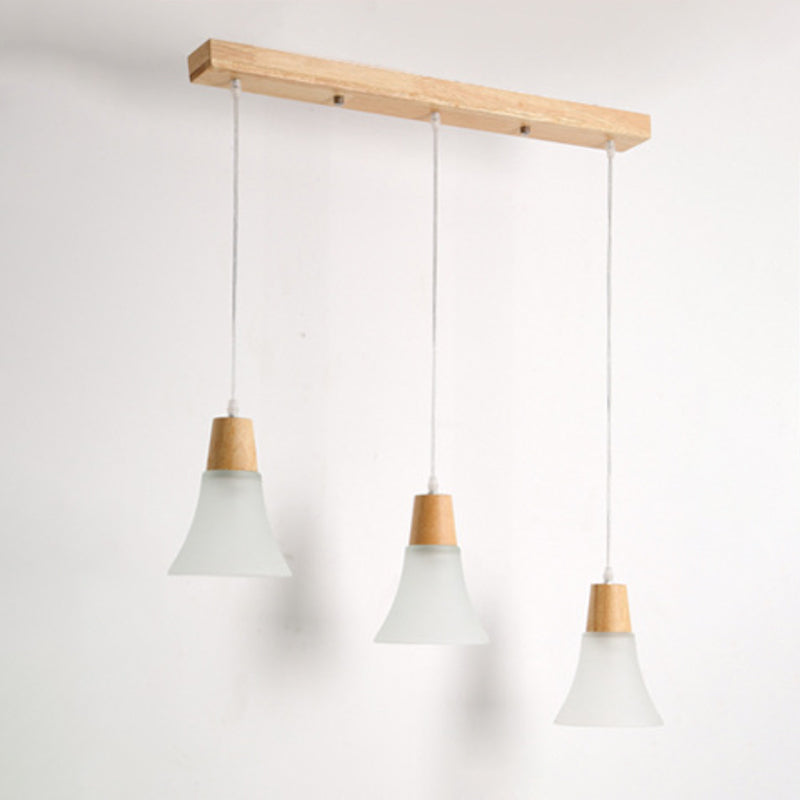 Shaded Hanging Light Contemporary White Glass 3 Heads Dining Room Multi Ceiling Lighting Clearhalo 'Ceiling Lights' 'Close To Ceiling Lights' 'Glass shade' 'Glass' 'Modern Pendants' 'Modern' 'Pendant Lights' 'Pendants' Lighting' 2228628