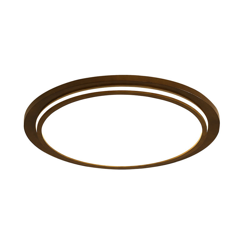 Simplicity Round Shaped LED Flush Mount Wood Bedroom Flushmount Ceiling Light in Brown Clearhalo 'Ceiling Lights' 'Close To Ceiling Lights' 'Close to ceiling' 'Flush mount' Lighting' 2228732