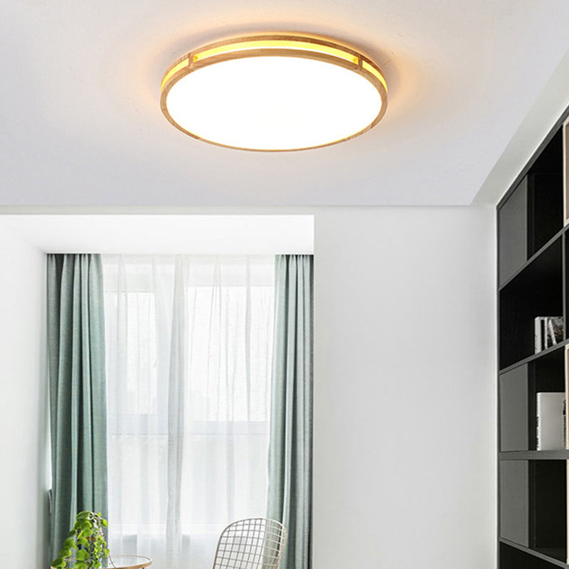 Circular Shaped Flush Mount Lighting Minimalist Wood Bedroom LED Flush Mount Fixture Clearhalo 'Ceiling Lights' 'Close To Ceiling Lights' 'Close to ceiling' 'Flush mount' Lighting' 2228791