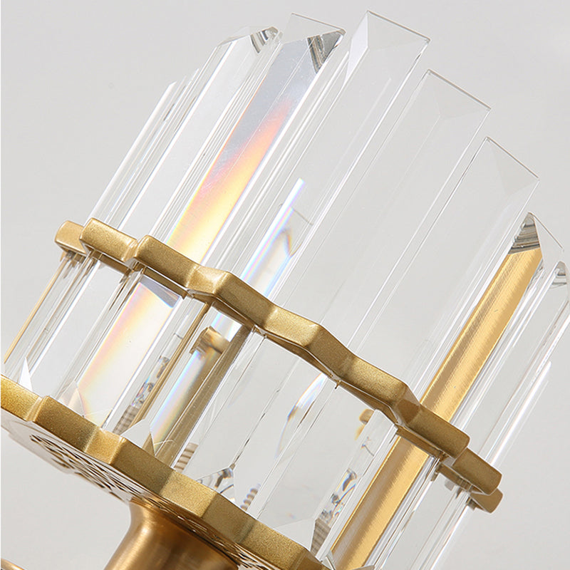 K9 Crystal Wall Sconce Lamp Contemporary Style Metal 1 Light Black/Brass Finish Wall Light Fixture for Living Room Clearhalo 'Modern wall lights' 'Modern' 'Wall Lamps & Sconces' 'Wall Lights' Lighting' 222986