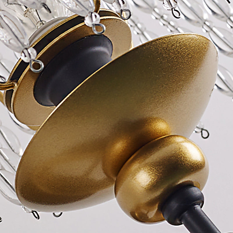 Metallic Ring Wall Lighting Vintage 1 Bulb Brass Wall Lamp with Clear Crystal Beaded Strand for Bedside Clearhalo 'Modern wall lights' 'Modern' 'Wall Lamps & Sconces' 'Wall Lights' Lighting' 223043