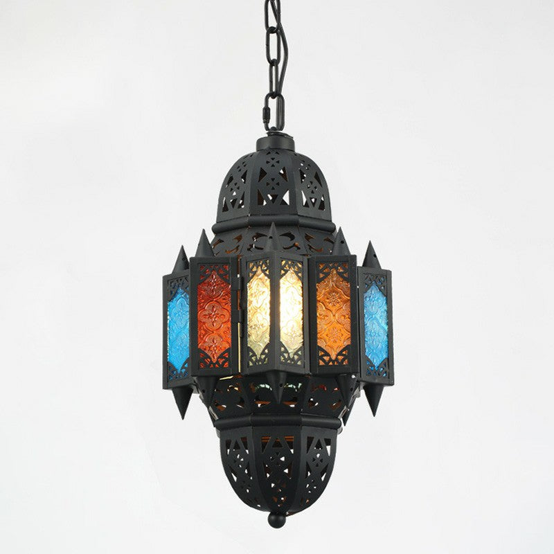 Single Suspension Light Antique Shaded Metallic Pendant Light Fixture in Black for Cafe Black D Clearhalo 'Ceiling Lights' 'Pendant Lights' 'Pendants' Lighting' 2236193_4055ef24-6b6b-4dba-b948-c4e81f565d7d