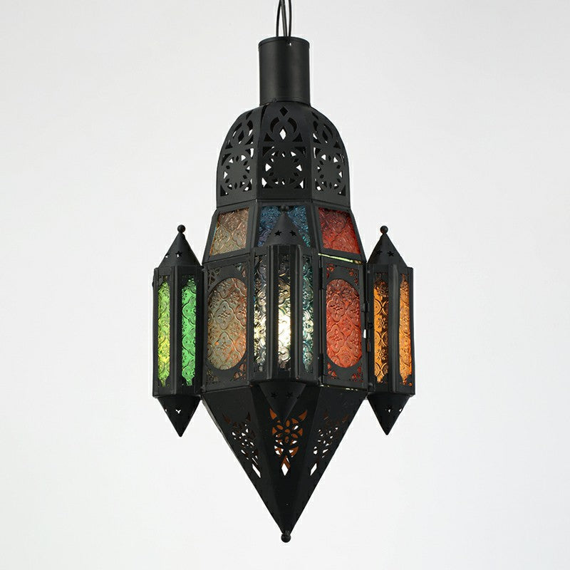 Single Suspension Light Antique Shaded Metallic Pendant Light Fixture in Black for Cafe Black C Clearhalo 'Ceiling Lights' 'Pendant Lights' 'Pendants' Lighting' 2236194_e069a035-6fb9-4c94-a6a3-395291917f26