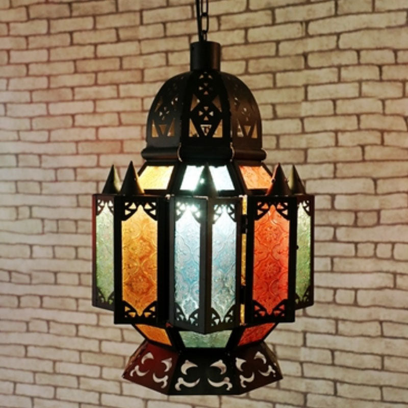 Retro Style House Shaped Single-Bulb Metallic Ceiling Lighting in Black for Restaurant Black J Clearhalo 'Ceiling Lights' 'Pendant Lights' 'Pendants' Lighting' 2236219_ca6c6bae-2c3b-4523-8c29-a03af7fdb043