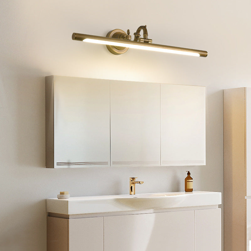 Rotatable Linear Vanity Mirror Light Metal Vintage Wall Mount Lighting in Antique Brass/Black, 14"/18"/23" W Antique Brass 23" Clearhalo 'Vanity Lights' 'Wall Lights' Lighting' 223631