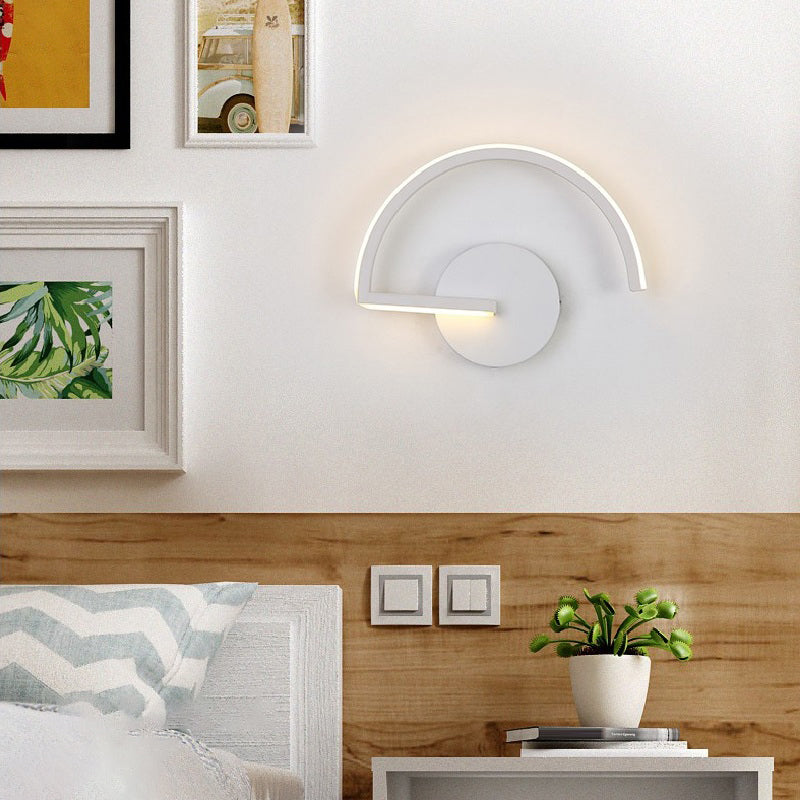 Geometrical Wall Light Fixture Contemporary Aluminum Bedside LED Wall Mounted Lamp White Sector Clearhalo 'Cast Iron' 'Glass' 'Industrial' 'Modern wall lights' 'Modern' 'Tiffany' 'Traditional wall lights' 'Wall Lamps & Sconces' 'Wall Lights' Lighting' 2236337