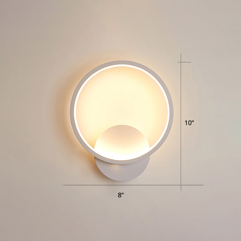 Simplicity Shaded Wall Mount Light Acrylic Living Room LED Wall Lighting in White White G Clearhalo 'Cast Iron' 'Glass' 'Industrial' 'Modern wall lights' 'Modern' 'Tiffany' 'Traditional wall lights' 'Wall Lamps & Sconces' 'Wall Lights' Lighting' 2236345