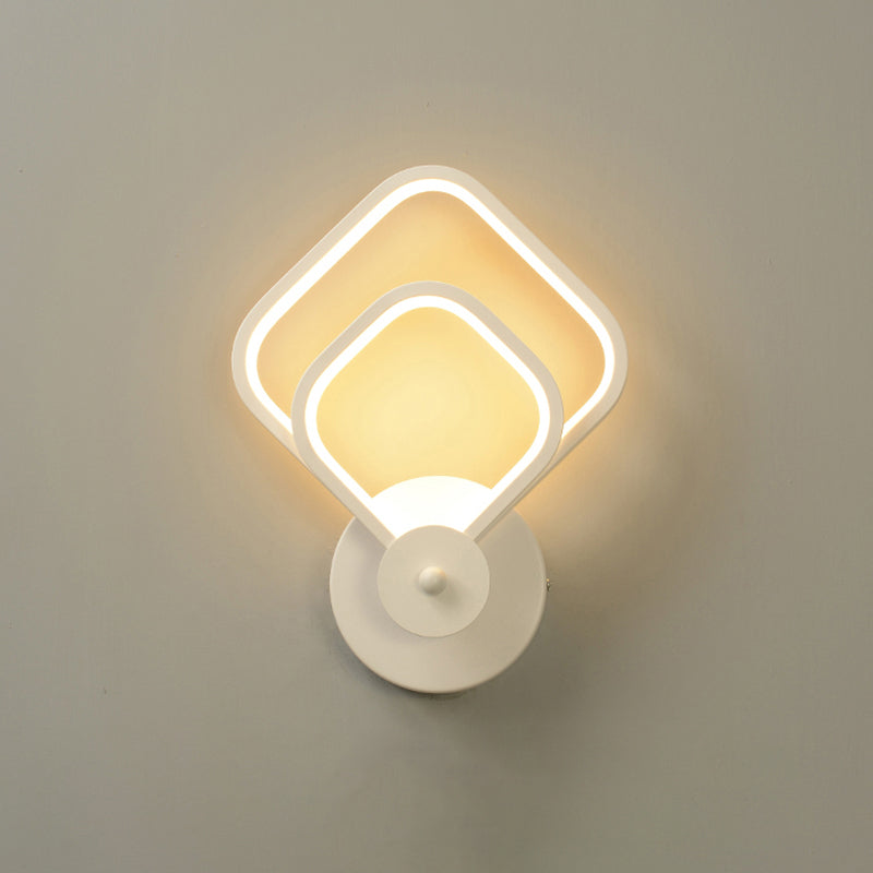 Simplicity Shaded Wall Mount Light Acrylic Living Room LED Wall Lighting in White White D Clearhalo 'Cast Iron' 'Glass' 'Industrial' 'Modern wall lights' 'Modern' 'Tiffany' 'Traditional wall lights' 'Wall Lamps & Sconces' 'Wall Lights' Lighting' 2236346