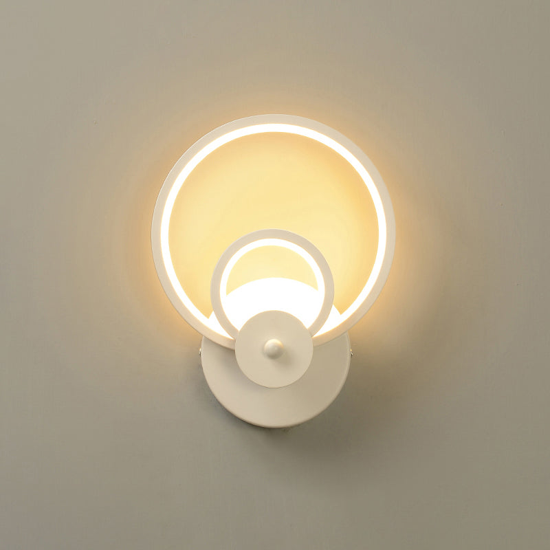 Simplicity Shaded Wall Mount Light Acrylic Living Room LED Wall Lighting in White White C Clearhalo 'Cast Iron' 'Glass' 'Industrial' 'Modern wall lights' 'Modern' 'Tiffany' 'Traditional wall lights' 'Wall Lamps & Sconces' 'Wall Lights' Lighting' 2236348
