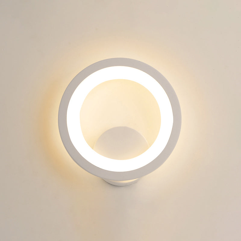 Simplicity Shaded Wall Mount Light Acrylic Living Room LED Wall Lighting in White White A Clearhalo 'Cast Iron' 'Glass' 'Industrial' 'Modern wall lights' 'Modern' 'Tiffany' 'Traditional wall lights' 'Wall Lamps & Sconces' 'Wall Lights' Lighting' 2236352