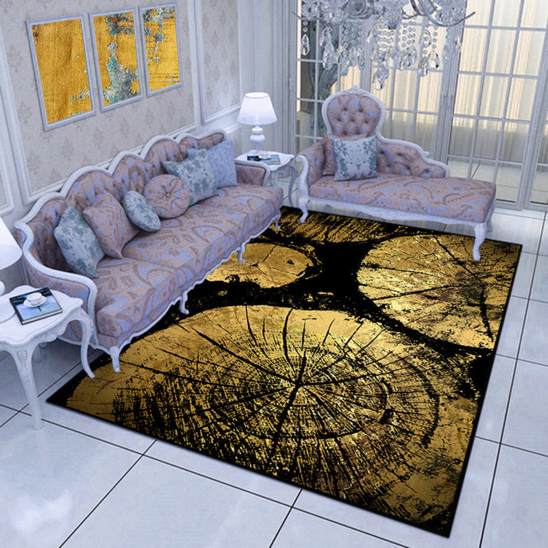 Comfort Bedroom Rug Multi Color Plant Pattern Area Carpet Polypropylene Easy Care Machine Washable Rug Gold Clearhalo 'Area Rug' 'Modern' 'Rugs' Rug' 2238410