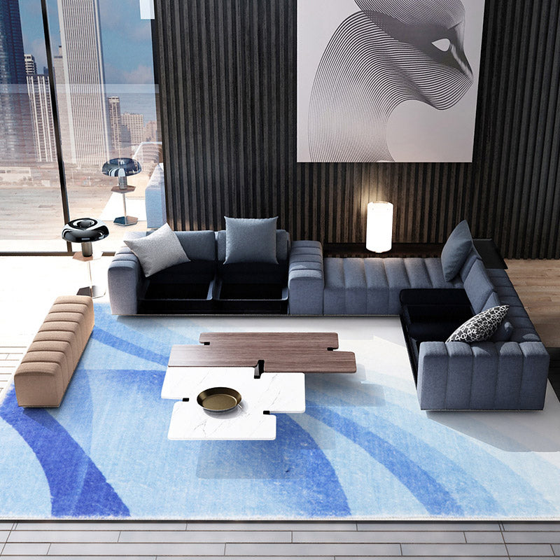 Multicolor Room Decoration Rug Creative Geo Print Area Carpet Cotton Blend Pet Friendly Easy Care Rug Blue Clearhalo 'Area Rug' 'Rug' 2238547