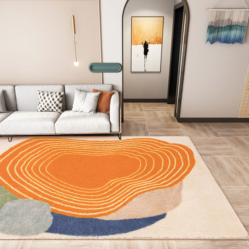 Multicolor Room Decoration Rug Creative Geo Print Area Carpet Cotton Blend Pet Friendly Easy Care Rug Yellow-Red Clearhalo 'Area Rug' 'Rug' 2238549