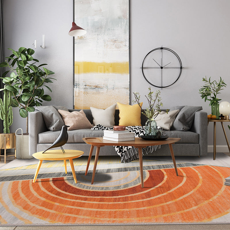 Multicolor Room Decoration Rug Creative Geo Print Area Carpet Cotton Blend Pet Friendly Easy Care Rug Orange Clearhalo 'Area Rug' 'Rug' 2238558