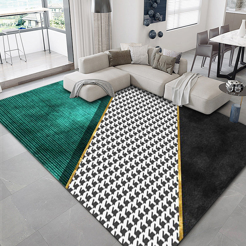 Luxury Geometric Print Rug Multi-Color Synthetics Carpet Anti-Slip Backing Pet Friendly Rug for Living Room Black-White Clearhalo 'Area Rug' 'Rug' 2238580