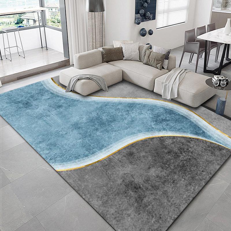 Luxury Geometric Print Rug Multi-Color Synthetics Carpet Anti-Slip Backing Pet Friendly Rug for Living Room Light Blue-Grey Clearhalo 'Area Rug' 'Rug' 2238588