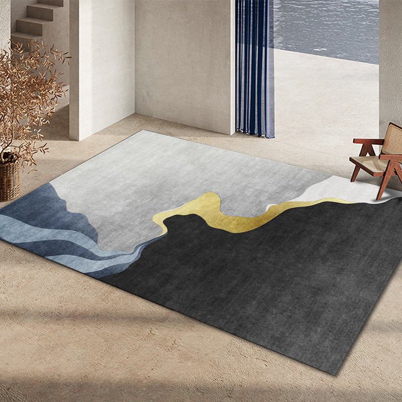 Glam Home Decoration Rug Multi Color Abstract Print Rug Polypropylene Non-Slip Backing Easy Care Carpet Dark Gray Clearhalo 'Area Rug' 'Rug' 2238604