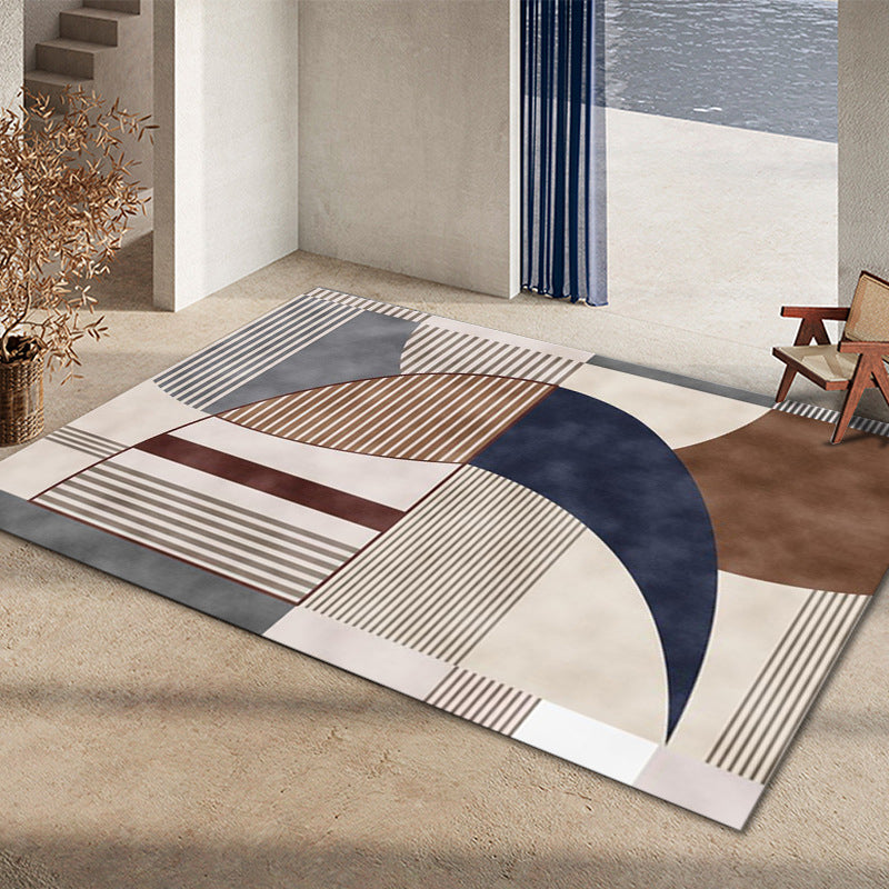 Glam Home Decoration Rug Multi Color Abstract Print Rug Polypropylene Non-Slip Backing Easy Care Carpet Dark Blue Clearhalo 'Area Rug' 'Rug' 2238620