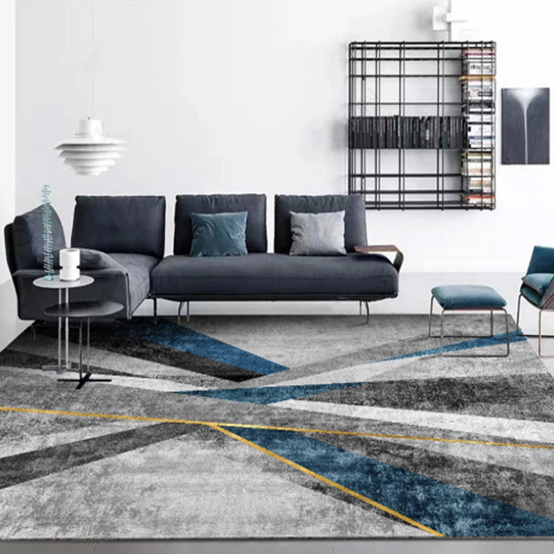 Novelty Geometric Rug Multi-Color Polyster Area Carpet Pet Friendly Stain-Resistant Indoor Rug for Living Room Gray-Blue Clearhalo 'Area Rug' 'Rug' 2238636