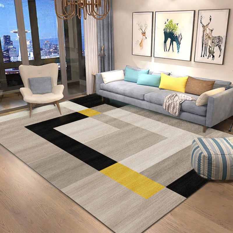 Novelty Geometric Rug Multi-Color Polyster Area Carpet Pet Friendly Stain-Resistant Indoor Rug for Living Room Khaki Clearhalo 'Area Rug' 'Rug' 2238650
