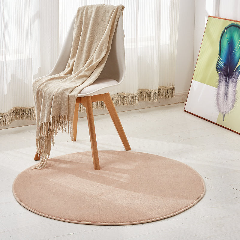 Simplicity Room Rug Multi Color Solid Color Area Carpet Synthetics Non-Slip Backing Easy Care Washable Indoor Rug Light Camel Clearhalo 'Area Rug' 'Casual' 'Rugs' Rug' 2238778