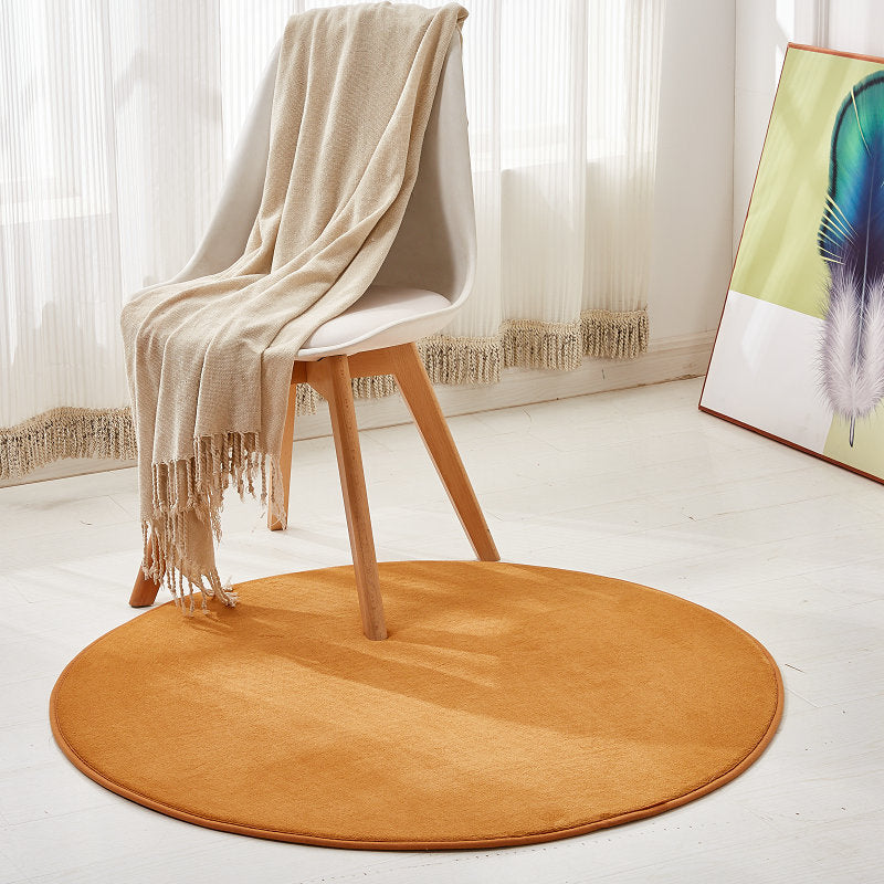 Simplicity Room Rug Multi Color Solid Color Area Carpet Synthetics Non-Slip Backing Easy Care Washable Indoor Rug Khaki Clearhalo 'Area Rug' 'Casual' 'Rugs' Rug' 2238782