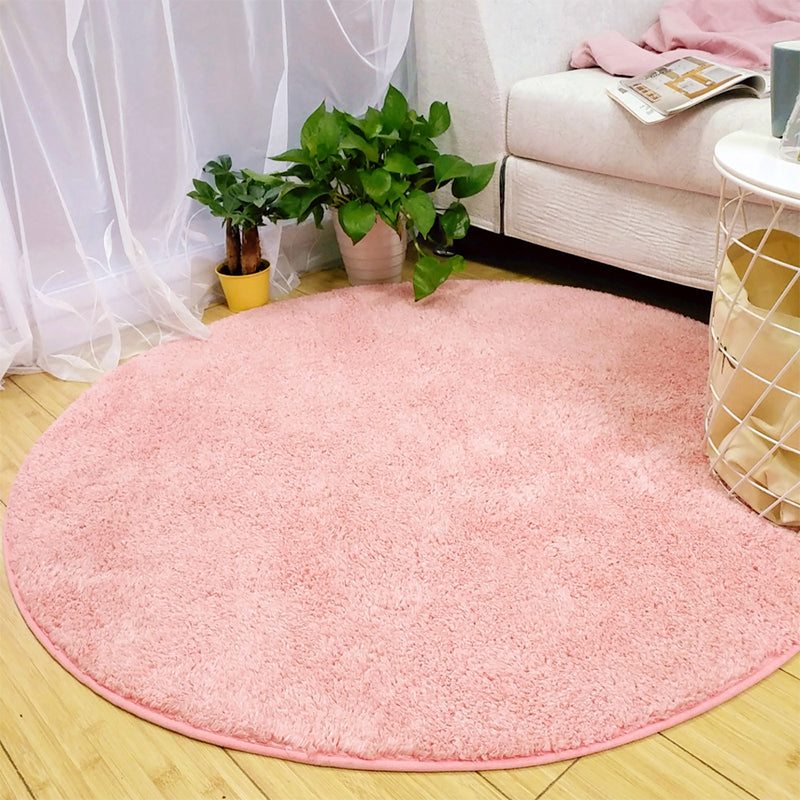 Simple Living Room Rug Multicolored Solid Color Carpet Machine Washable Non-Slip Easy Care Rug