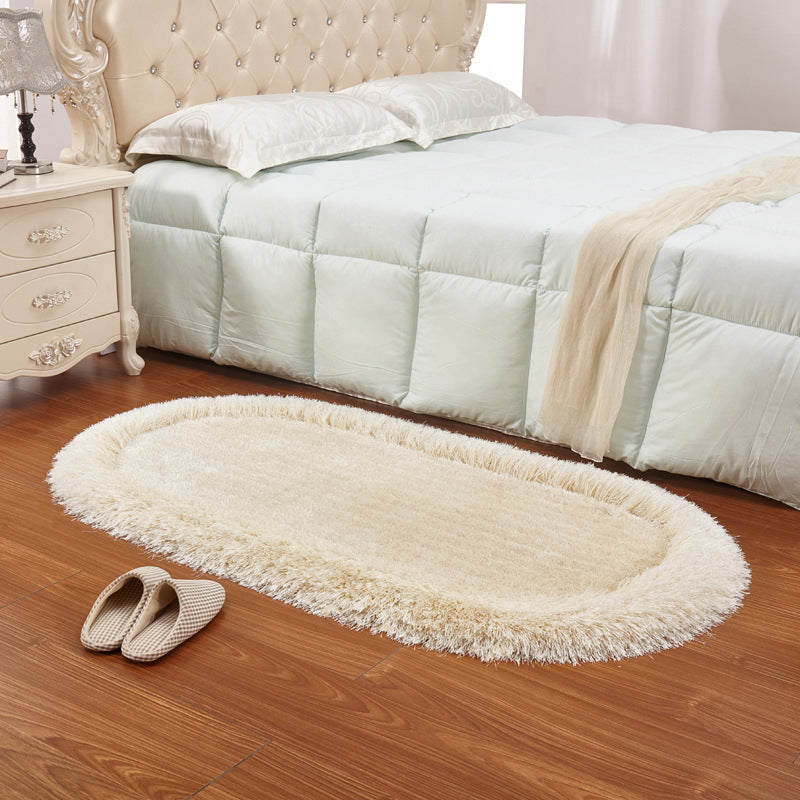 Casual Bedroom Rug Multi Colored Solid Color Area Carpet Polyster Anti-Slip Backing Stain-Resistant Rug Cream Clearhalo 'Area Rug' 'Casual' 'Rugs' Rug' 2238969