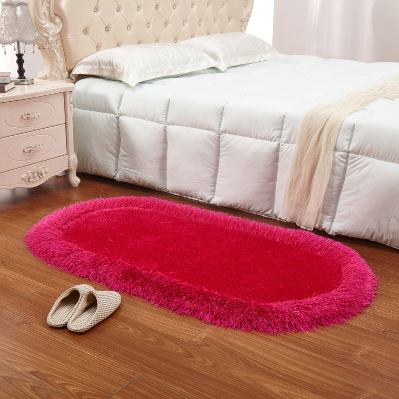 Casual Bedroom Rug Multi Colored Solid Color Area Carpet Polyster Anti-Slip Backing Stain-Resistant Rug Rose Red Clearhalo 'Area Rug' 'Casual' 'Rugs' Rug' 2238972