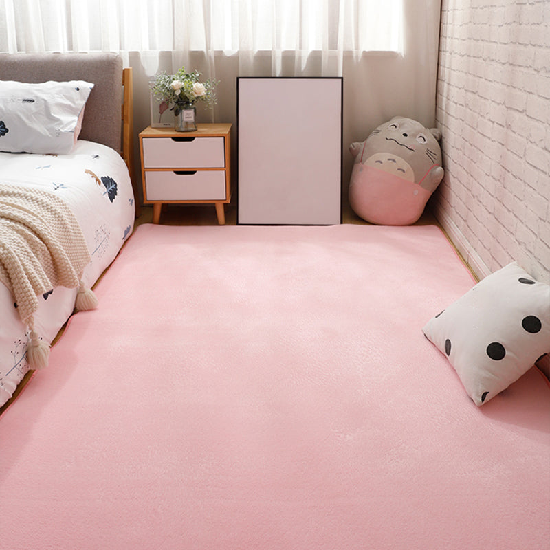 Multi Color Casual Rug Synthetics Solid Color Area Carpet Anti-Slip Backing Washable Easy Care Indoor Rug for Bedroom Pink Clearhalo 'Area Rug' 'Rug' 2239202