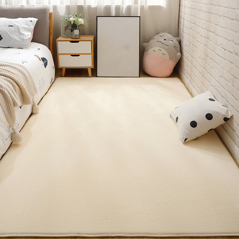 Multi Color Casual Rug Synthetics Solid Color Area Carpet Anti-Slip Backing Washable Easy Care Indoor Rug for Bedroom Beige Clearhalo 'Area Rug' 'Rug' 2239204