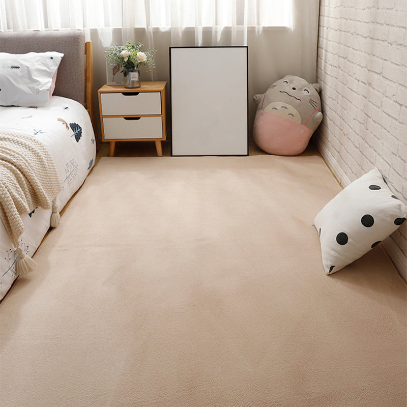 Multi Color Casual Rug Synthetics Solid Color Area Carpet Anti-Slip Backing Washable Easy Care Indoor Rug for Bedroom Light Camel Clearhalo 'Area Rug' 'Rug' 2239213