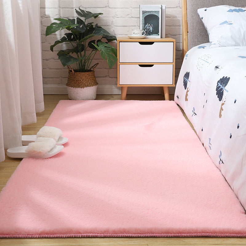 Casual Plain Rug Multi Colored Modern Area Carpet Polypropylene Non-Slip Pet Friendly Washable Rug for Room Pink Clearhalo 'Area Rug' 'Casual' 'Rugs' Rug' 2239220