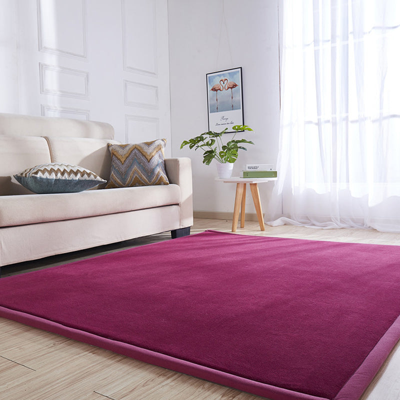 Multi Color Comfort Rug Cotton Blend Plain Indoor Rug Pet Friendly Easy Care Washable Carpet for Room Red Clearhalo 'Area Rug' 'Casual' 'Rugs' Rug' 2239256