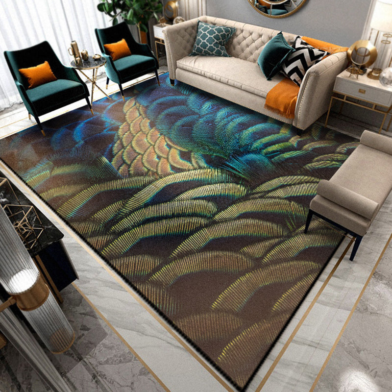 Multicolor Living Room Rug Unique Animal Print Rug Polypropylene Pet Friendly Washable Area Carpet Gray-Blue Clearhalo 'Area Rug' 'Rug' 2239415