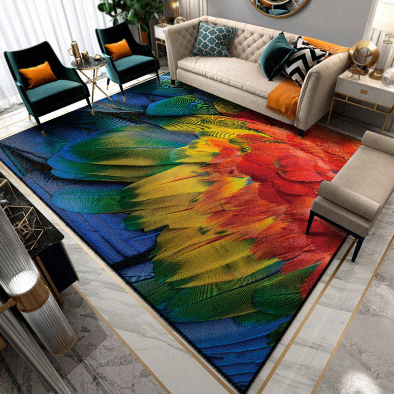 Multicolor Living Room Rug Unique Animal Print Rug Polypropylene Pet Friendly Washable Area Carpet Red Clearhalo 'Area Rug' 'Rug' 2239419