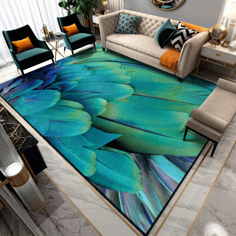 Multicolor Living Room Rug Unique Animal Print Rug Polypropylene Pet Friendly Washable Area Carpet Aqua Clearhalo 'Area Rug' 'Rug' 2239423