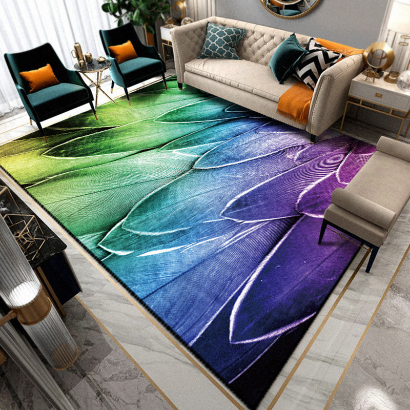 Multicolor Living Room Rug Unique Animal Print Rug Polypropylene Pet Friendly Washable Area Carpet Purple Clearhalo 'Area Rug' 'Rug' 2239424