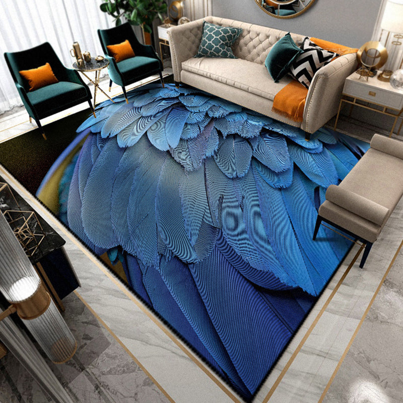 Multicolor Living Room Rug Unique Animal Print Rug Polypropylene Pet Friendly Washable Area Carpet Royal Blue Clearhalo 'Area Rug' 'Rug' 2239425