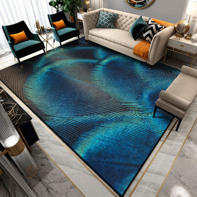 Multicolor Living Room Rug Unique Animal Print Rug Polypropylene Pet Friendly Washable Area Carpet Blue Clearhalo 'Area Rug' 'Rug' 2239426