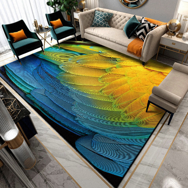 Multicolor Living Room Rug Unique Animal Print Rug Polypropylene Pet Friendly Washable Area Carpet Yellow Clearhalo 'Area Rug' 'Rug' 2239427