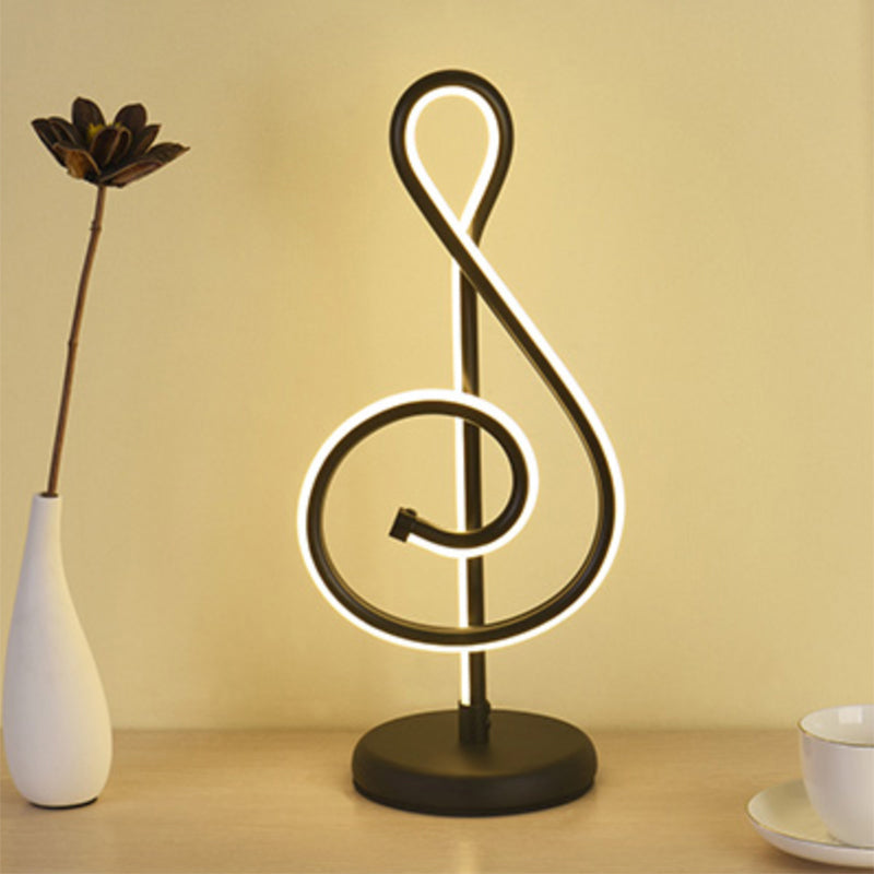 Simplicity Style Curve Shaped LED Table Lighting Metallic Living Room Nightstand Light Clearhalo 'Lamps' 'Table Lamps' Lighting' 2240925