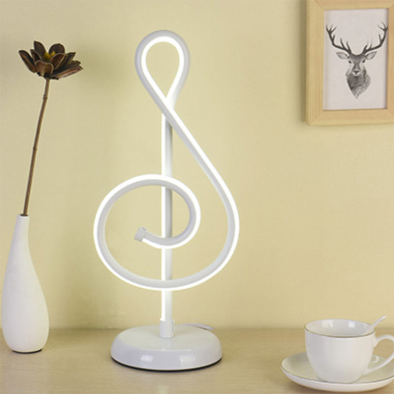 Simplicity Style Curve Shaped LED Table Lighting Metallic Living Room Nightstand Light White C Clearhalo 'Lamps' 'Table Lamps' Lighting' 2240927