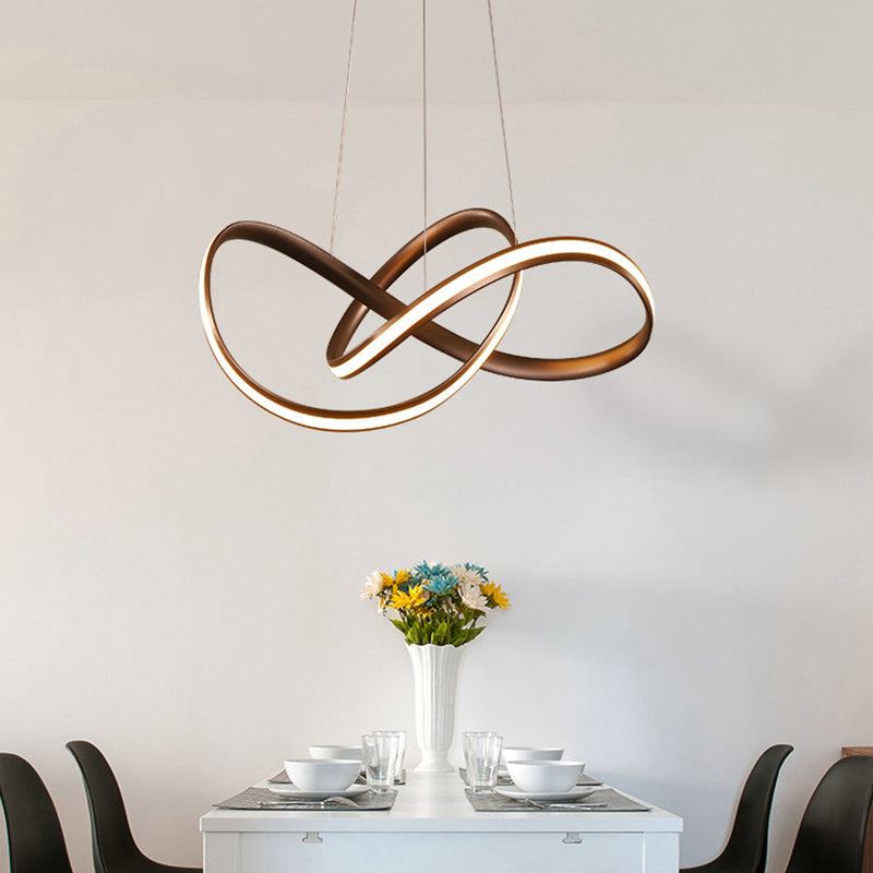 Twisting Living Room Chandelier Light Aluminum Simplicity LED Pendant Light Fixture Clearhalo 'Ceiling Lights' 'Chandeliers' 'Modern Chandeliers' 'Modern' Lighting' 2241010