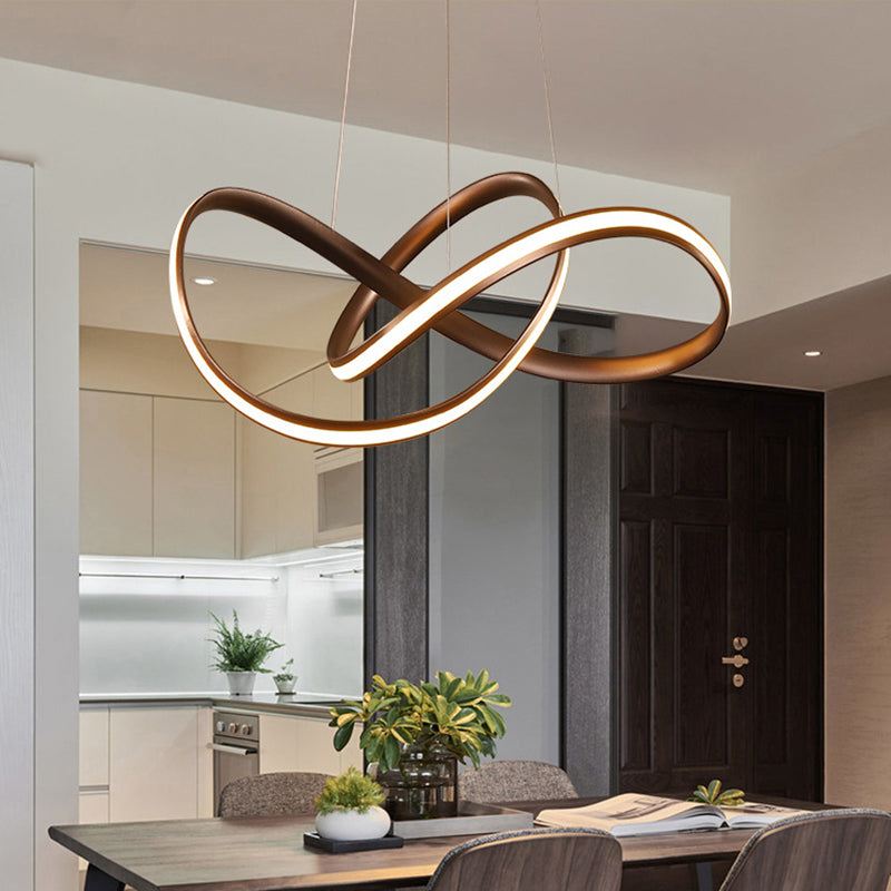 Twisting Living Room Chandelier Light Aluminum Simplicity LED Pendant Light Fixture Clearhalo 'Ceiling Lights' 'Chandeliers' 'Modern Chandeliers' 'Modern' Lighting' 2241011