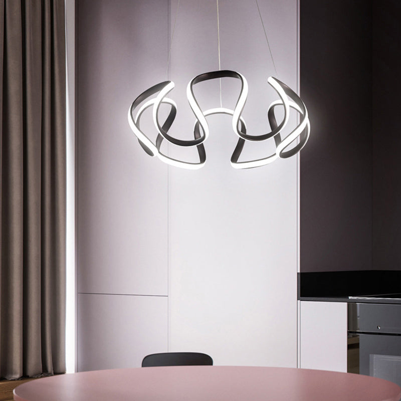 Minimalist Flower Shaped Chandelier Lighting Acrylic Living Room LED Pendant Light Clearhalo 'Ceiling Lights' 'Chandeliers' 'Modern Chandeliers' 'Modern' Lighting' 2241027