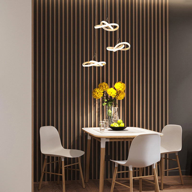 Nordic Style Seamless Curves Multi Light Pendant Aluminum Dining Room LED Hanging Lighting Clearhalo 'Ceiling Lights' 'Modern Pendants' 'Modern' 'Pendant Lights' 'Pendants' Lighting' 2241120